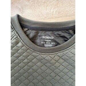 Nomad Men’s Quilted Crew Neck Sweater Olive Green New With Tags Size XLARGE
